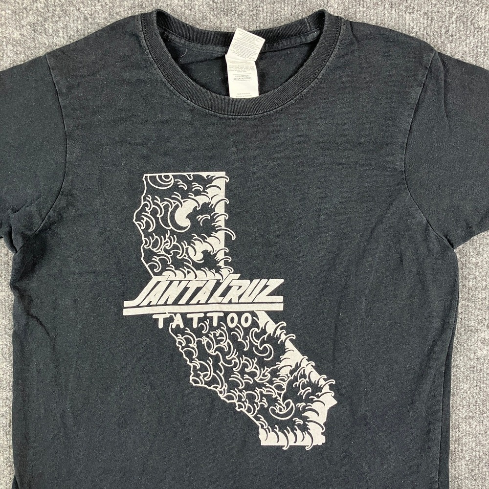 Gildan T Shirt Womens Small Black Santa Cruz Tattoo California Graphic Skate Tee